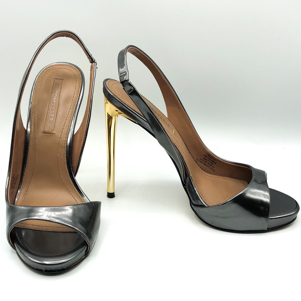 BCBG Gunmetal & Gold Stilettos